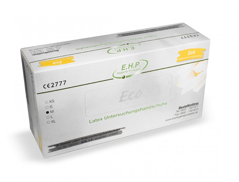 EHP Latexhandschuhe ECO, M, Weiß, 100 Stück