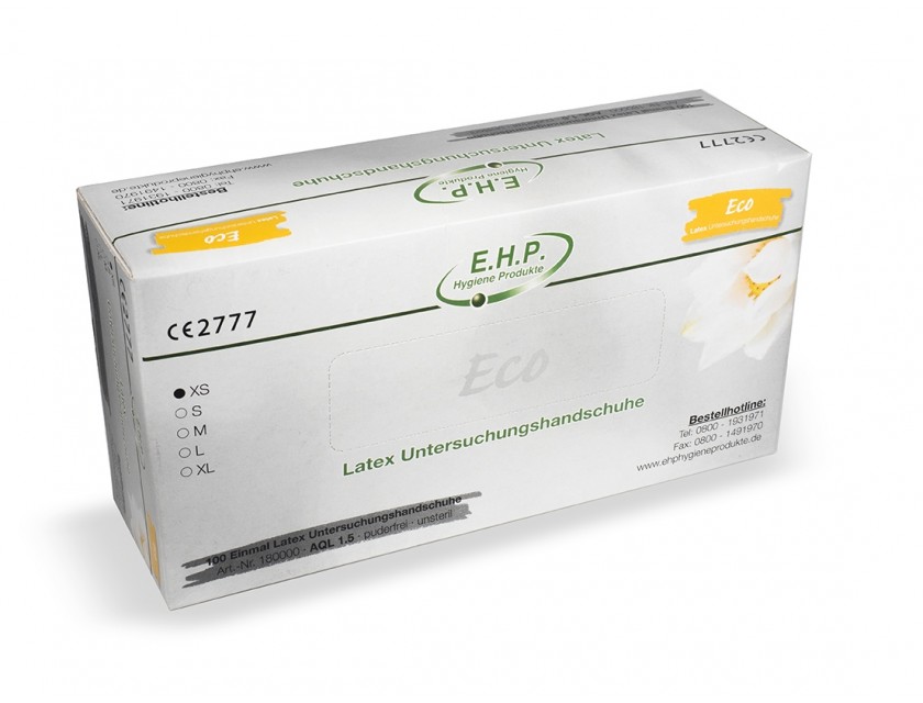 EHP Latexhandschuhe ECO, XS, Weiß, 100 Stück