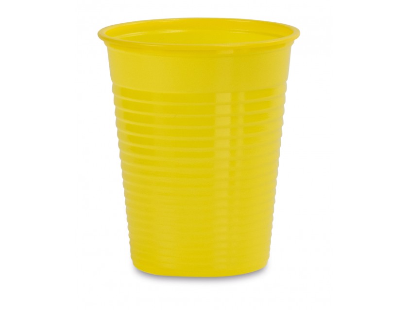Mundspülbecher aus Kunststoff Gelb